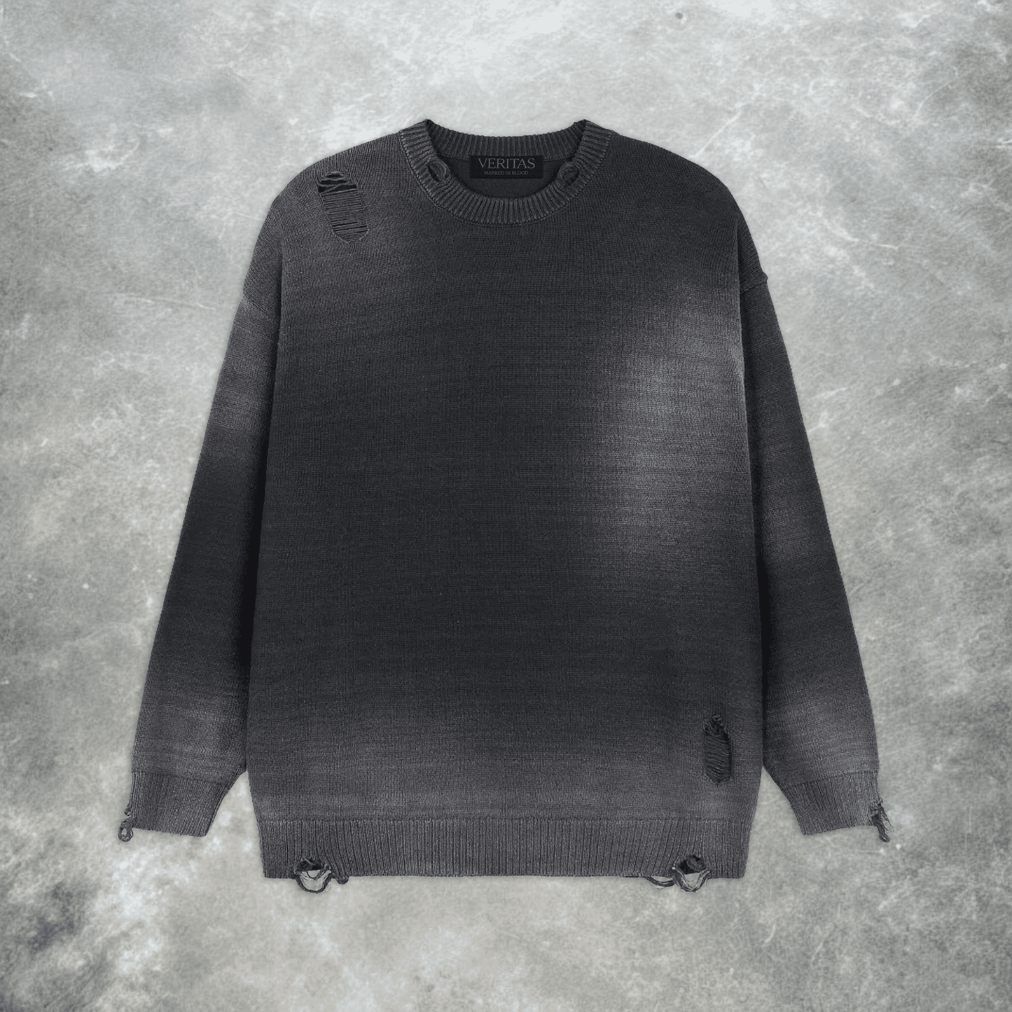ASH FADE KNIT CREWNECK - VERITAS