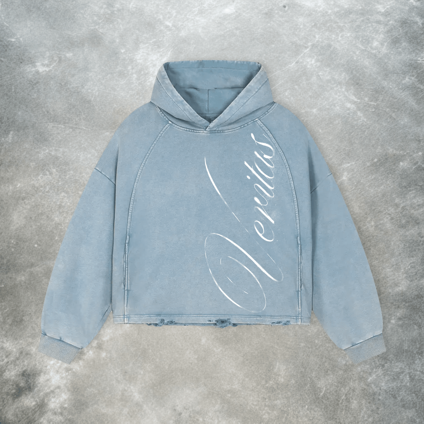 Baby Blue Script Hoodie - VERITAS