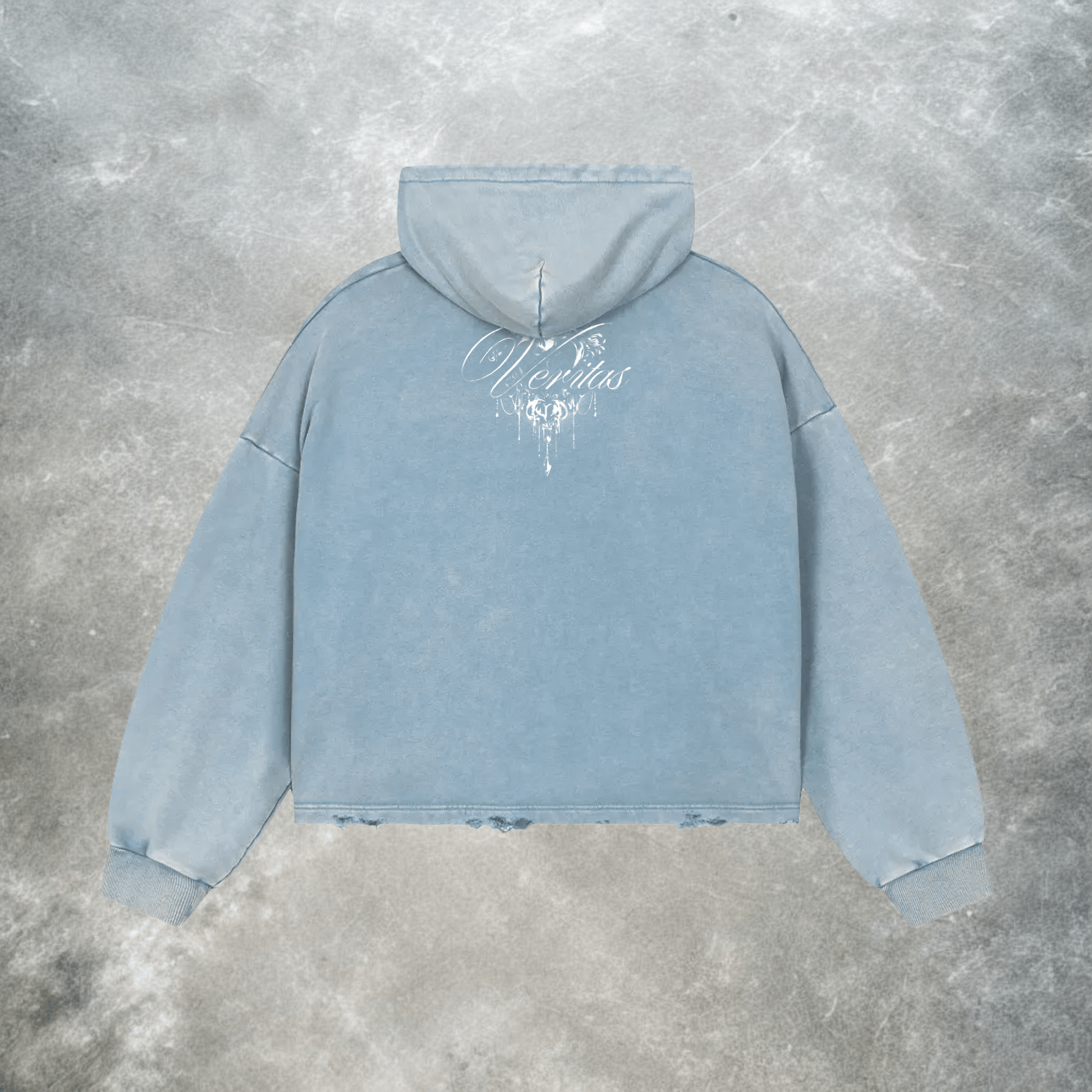Baby Blue Script Hoodie - VERITAS