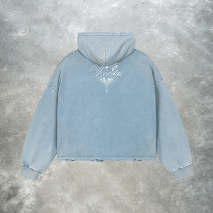 Baby Blue Script Hoodie - VERITAS