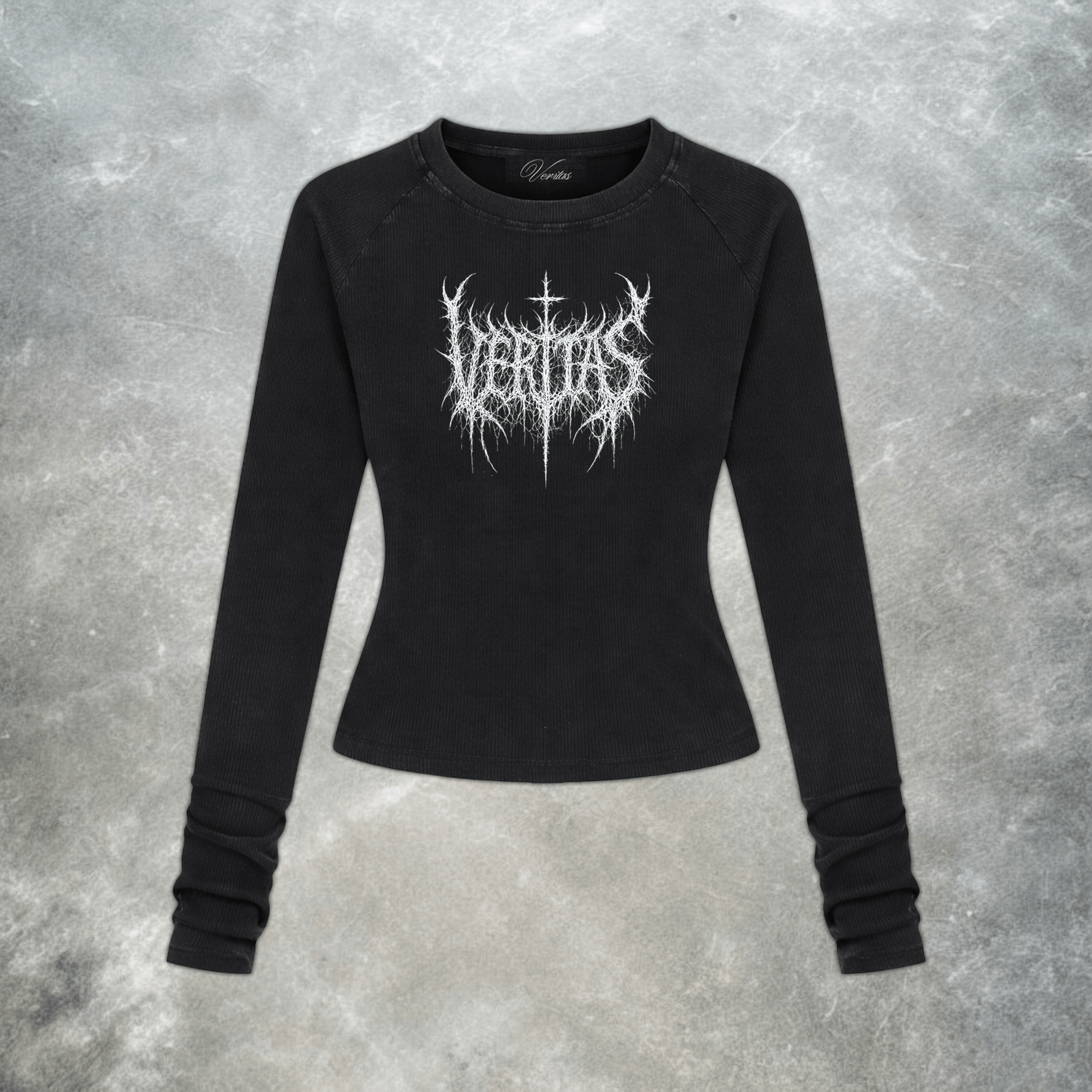 BLACK METAL BODYCON LONG - SLEEVE - VERITAS